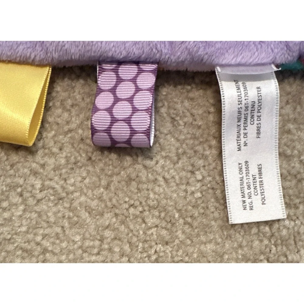 Bright Starts Tag Pink Flowers Baby Lovey Security Blanket Tags Teething 12